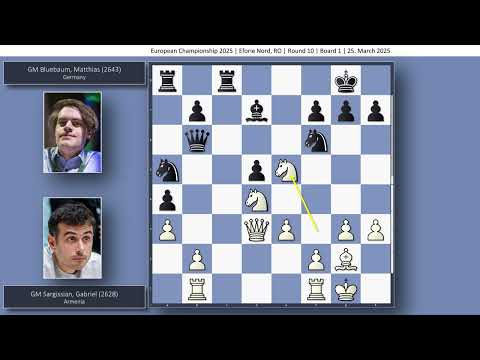 GM Gabriel Sargissian vs GM Matthias Bluebaum | European Championship 2025 | Round 10