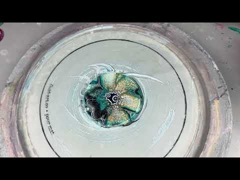 326. Sheleeart  Fluid Artist -  Trio of minis - 3 fluid art techniques using similar colours