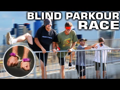 HANDCUFFED and BLINDFOLDED Parkour race 🏁