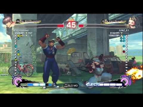 AceUnlimited [Guy] Vs JUNZ_E1 [Ibuki] SSF4 AE Ranked Matches - PSN
