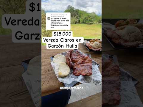 Restaurante campestre en la vereda Claros de Garzón Huila con corriente Zos desde $10,000