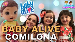 Baby Alive Comilona com dor de Barriga - Samuka e Kristall Toys Kids