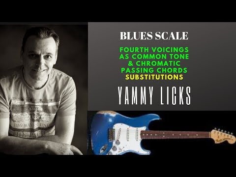 Quartal blues scale voicings as common Tone & passing chords substitutions