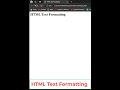 HTML Text Formatting #html #text #textformatting #htmltutorial #bold #strong #italic #sub #sup#small