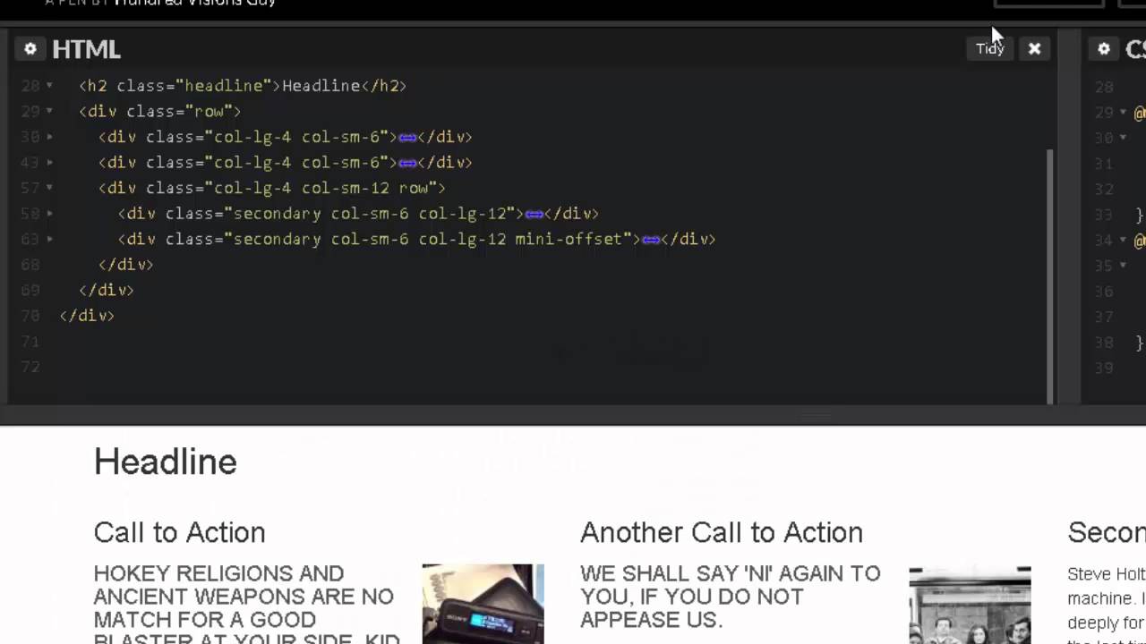 Using Bootstrap to Create Mockups from Wireframes More Grids 1