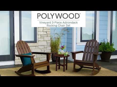 POLYWOOD Vineyard 3-Piece Adirondack Rocking Chair Set PWS408