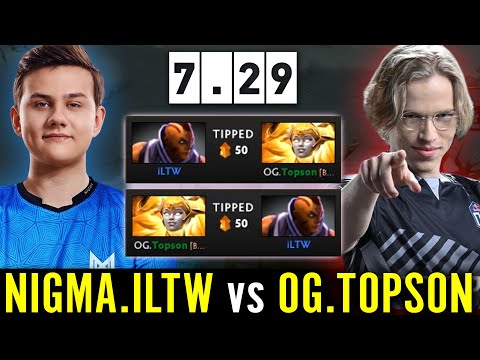 NIGMA.ILTW vs OG.TOPSON! Tipping TAUNT New Nigma Carry Anti Mage vs MID Dawnbreaker 7.29 Dota 2