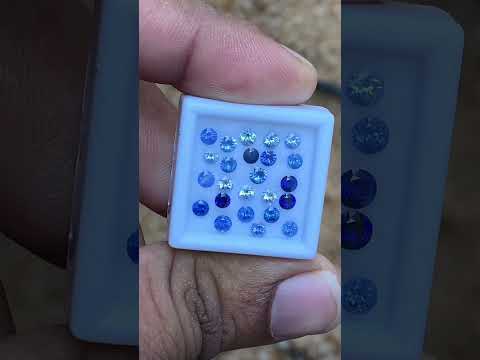 Blue Sapphire Rounds 3 ct Parcel of 24 Natural Loose Gemstones !!