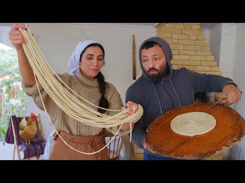Hearty Dinner for Big Families - Uygur Lagman, Beginning of Autumn in the Village