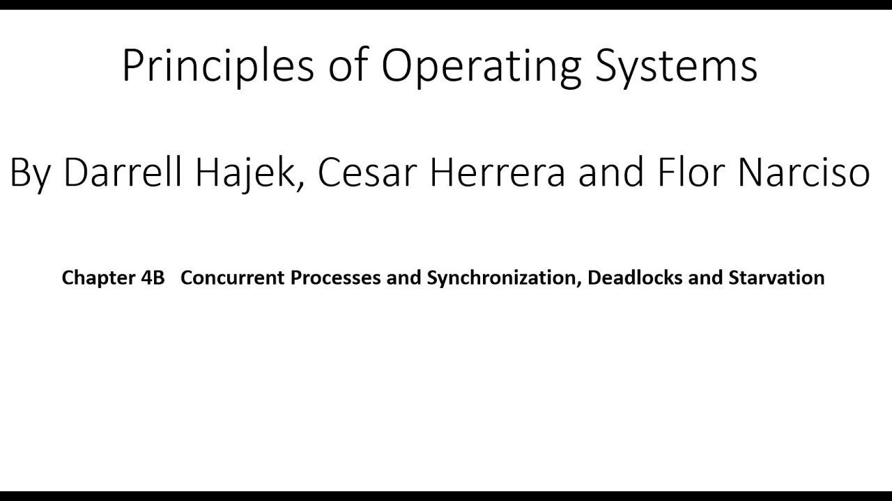 OperatingSystemsChapter04B Concurrent Processes and Synchronization, Deadlocks and Starvation