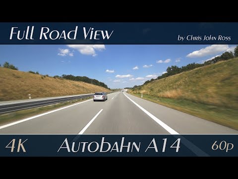 Autobahn (A14), Germany: Schwerin Nord - Rastplatz Pröbbower See - 4K (UHD/2160p/60p) Video