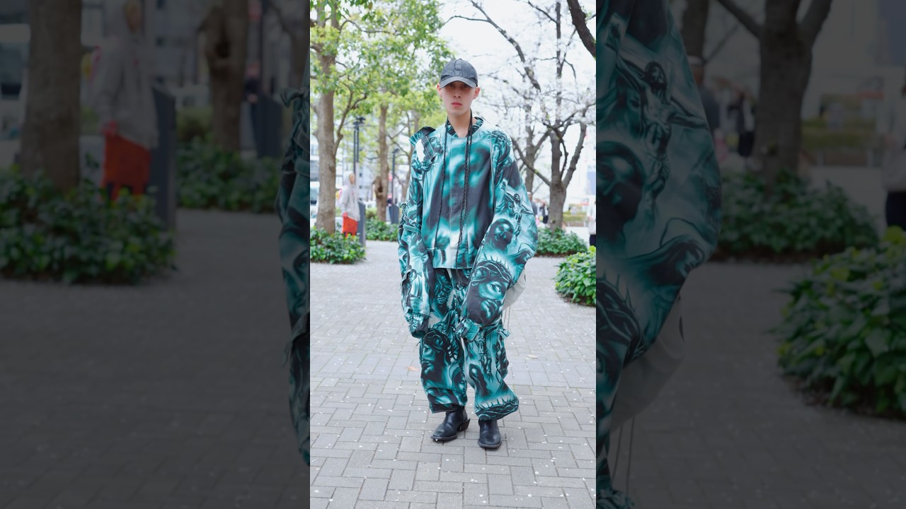 Street Style at Tokyo’s Bunka Fashion College during cherry blossoms season in Japan
