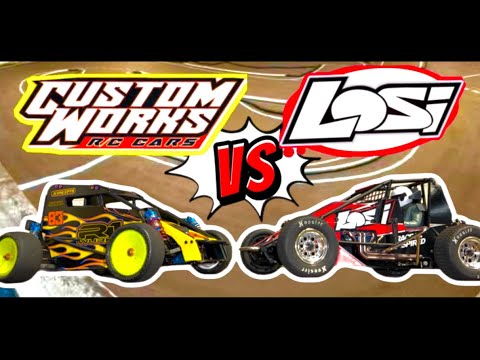 NO-WING! Losi 22s Sprint Car VS. Custom Works Midget | Dirt Oval Racing | RC Car Showdown!