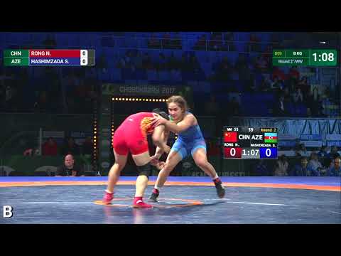 Round 2 WW - 55 kg: N. RONG (CHN) df. S. HASHIMZADA (AZE) by VSU1, 12-2