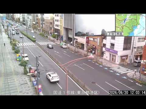 国道1号線と空模様のライブカメラ映像