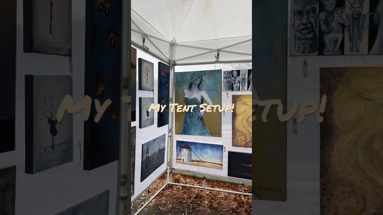 This is my tent setup for today! It changes based on my art and the tent I use. #artist #festival