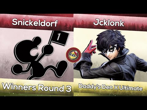 Snickeldorf (Game N Watch) vs. Jcklonk (Joker) | Daddy's Den X Ultimate | Smash Ultimate WR3