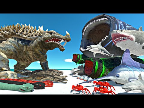 Sea Monsters Fights | Bloop vs Reptiles - Animal Revolt Battle Simulator