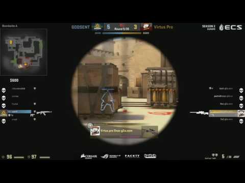 CS:GO - Snax Insane 1 vs 3 No Scope Clutch vs GODSENT @ ECS Season 2