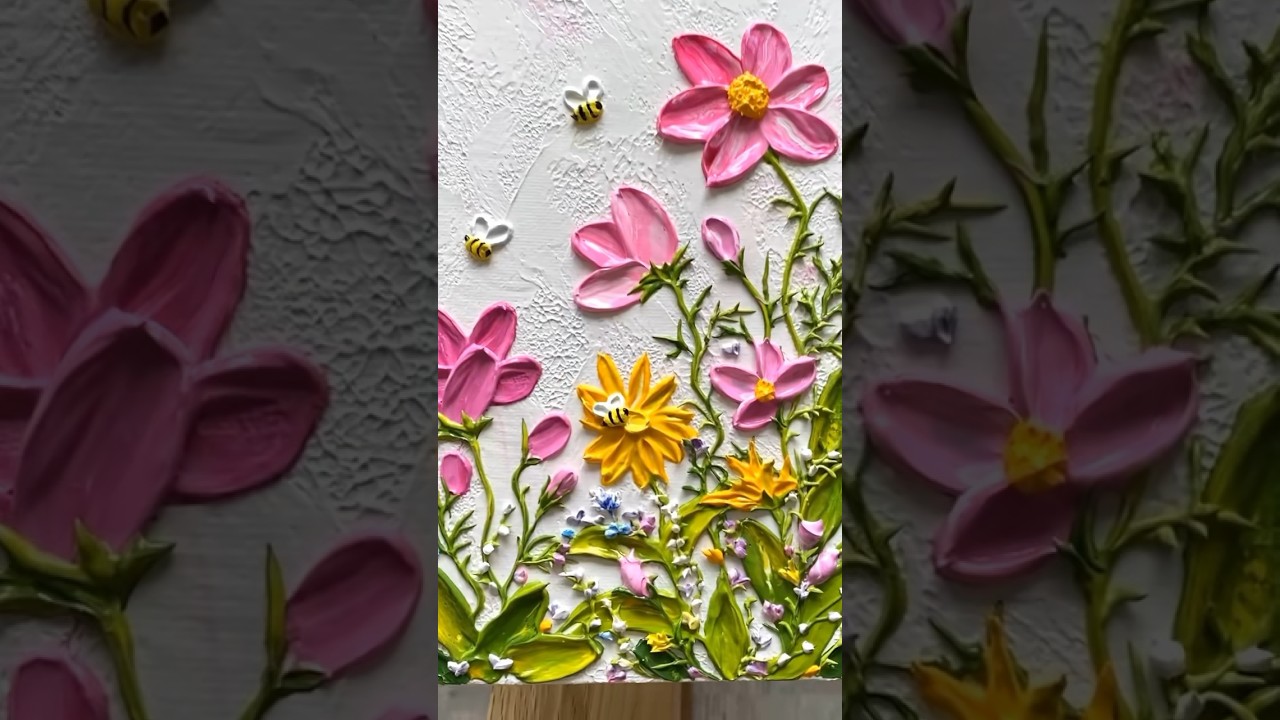 Impasto painting „Summer flowers“