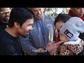 ONE OF A KIND! MANNY PACQUIAO SHOWS LOVE AND APPRECIATION TO FANS AFTER HARD DAY OF TRAINING!