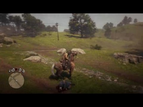 Red Dead Redemption 2 matando saqueadores a caballo