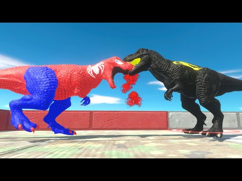 SPIDER MAN vs BATMAN T REX  DEATHRUN - Animal Revolt Battle Simulator