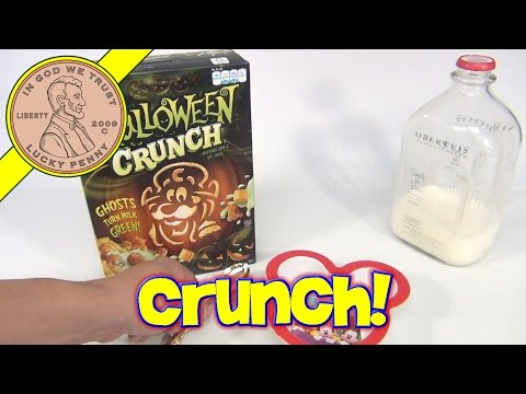 Cap'n Crunch's Halloween Crunch Cereal, 2012 Quaker Oats - Ghosts Turn Milk Green! Video