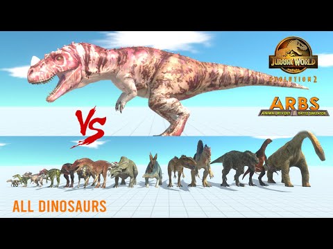 CERATOSAURUS (JWE2) vs ALL DINOSAURS with HP BAR - Animal Revolt Battle Simulator