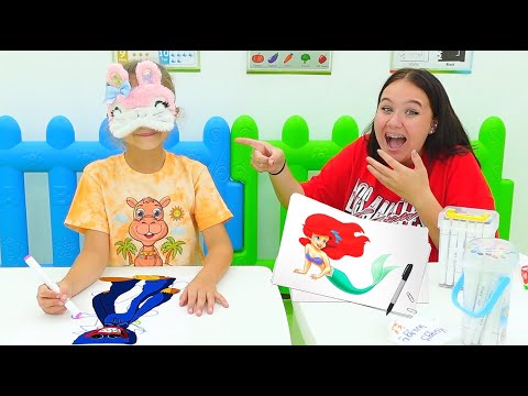 Ruby and Bonnie Blindfolded Drawing Challenge