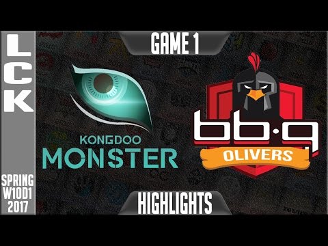 Kongdoo Monster vs bbq Olivers Highlights Game 1 - LCK W10D1 Spring 2017 KDM vs BBQ G1