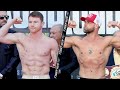 CANELO ALVAREZ & BILLY JOE SAUNDERS SHREDDED AT WEIGH IN - HAVE ICE COLD FACE OFF IN TEXAS