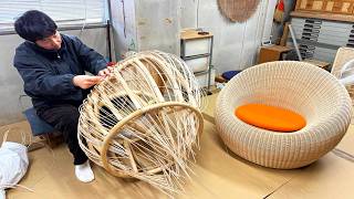 籐家具を作るプロセス。ニューヨーク近代美術館(Mo MA)に認められたアームレスチェアを作る日本の職人。
