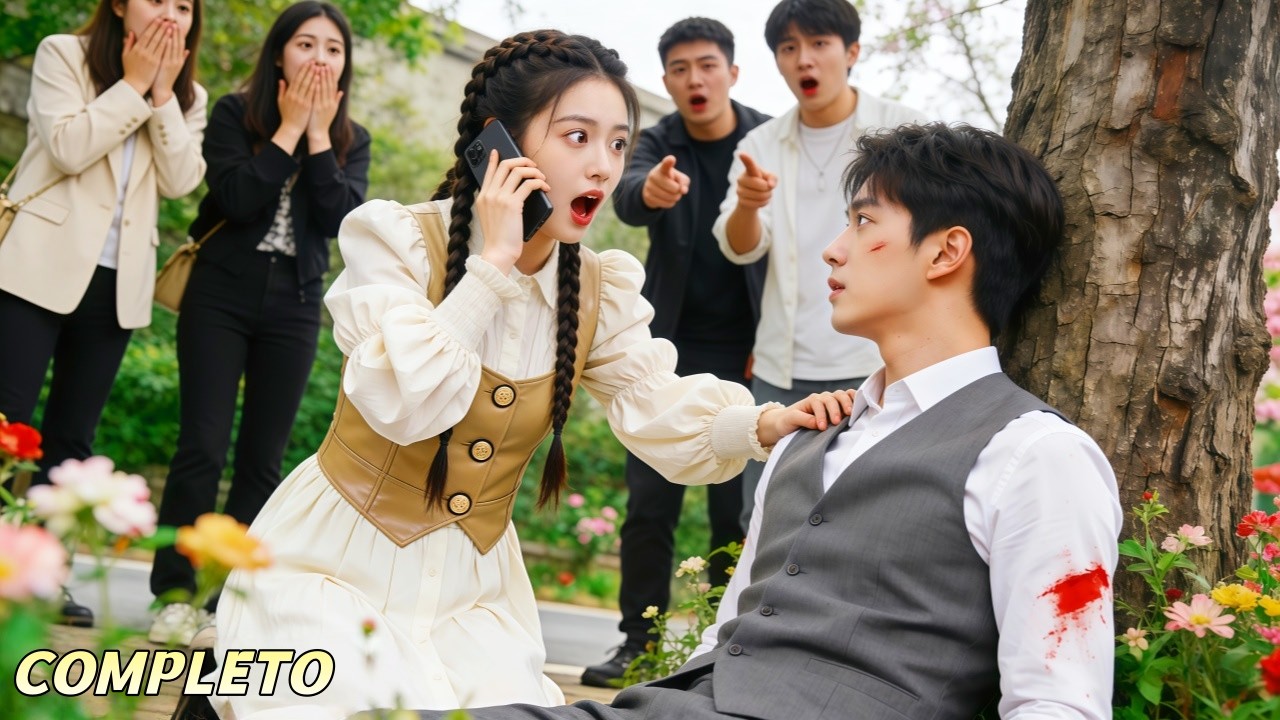 Ninguém ajuda o CEO ferido. Uma doce garota espanta os vilões, o salva e ele fica encantado!