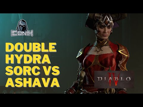 Diablo 4 Early Access Beta - Sorceress (Double Hydra build) Gameplay - World Boss Ashava