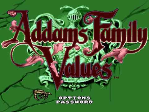 Addams Family Values - Sega Genesis (Title Screen And Demo)