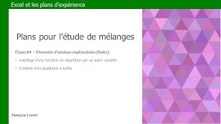 EXCEL et les plans pour l'étude de mélanges - Étape 04