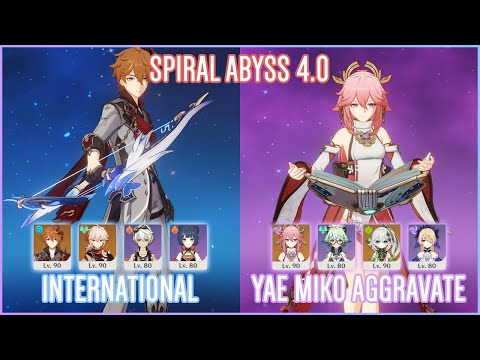 C0 Childe International & C0 Yae Miko Aggravate | Spiral Abyss 4.0 | Genshin Impact