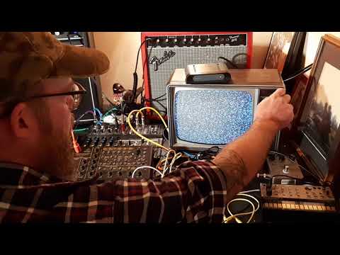 using a synth to affect the picture on an old tv - behringer k-2 + arturia keystep