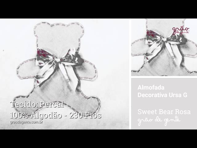 Almofada Decorativa Ursa G Sweet Bear Rosa | Ref: 48331
