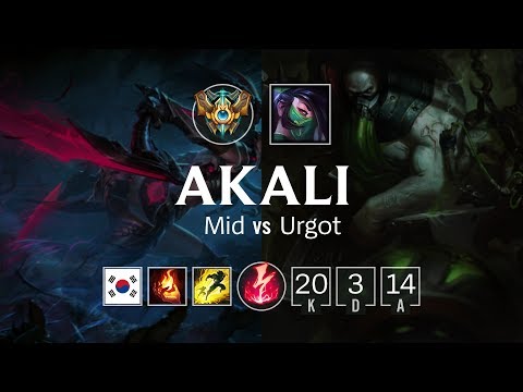 Akali Mid vs Urgot - KR Challenger Patch 8.23