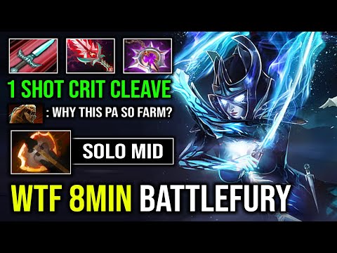 How to Solo Mid PA with 8Min Battle Fury Unlimited Cleave Crit 1 Jump = 1 Delete Dota 2