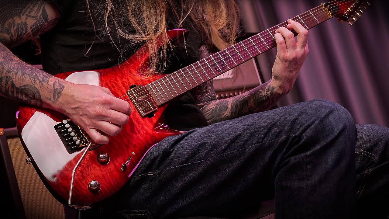 Solar AB1.6AFRQBR Electric Guitar - Quilted Blood Red Burst Gloss