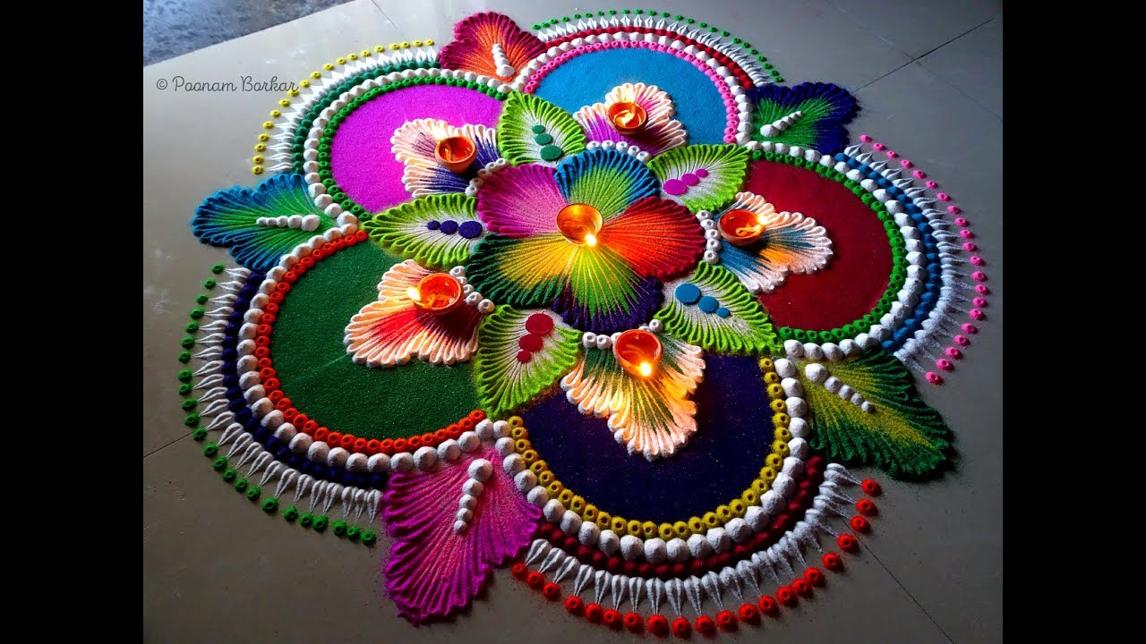 Diwali rangoli big and colourful by poonam borkar