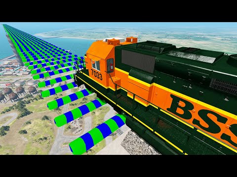 Air Train Speed Bumps Challenge | BeamNG Drive