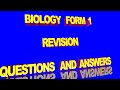 Biology Form One Work  1 Revision |End of year Exam Questions and Answers | KCSE Revision Form 1