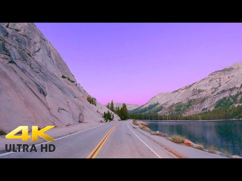 Yosemite National Park Tioga Pass Peaceful Mountain Sunset Scenic Drive 4K | California