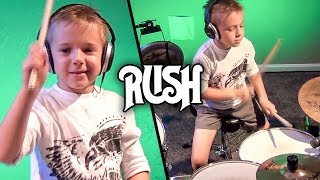 FLY BY NIGHT - RUSH (6 year old Drummer) Drum Cover by Avery Drummer Molek