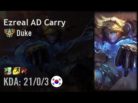 Ezreal AD Carry vs Ashe - Duke - KR Challenger Patch 6.12