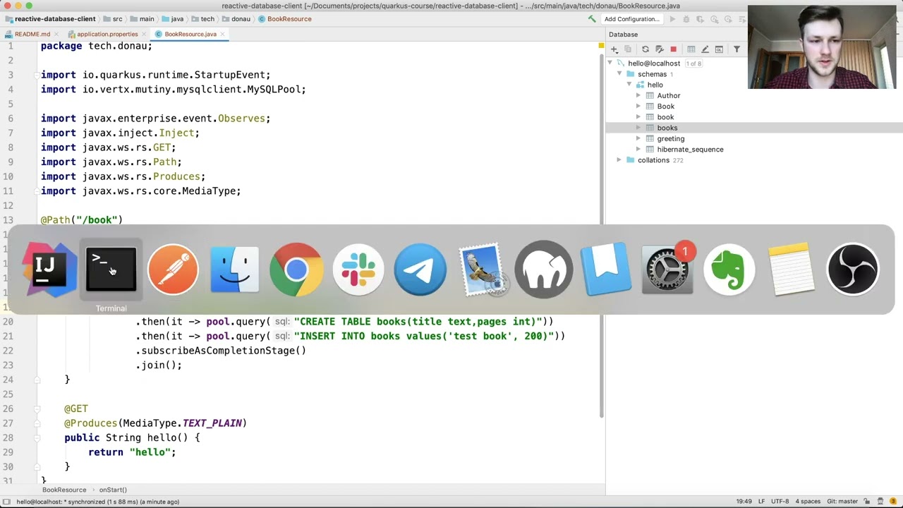 Quarkus Backend development with Java and GraalVM - Reactive SQL Clients